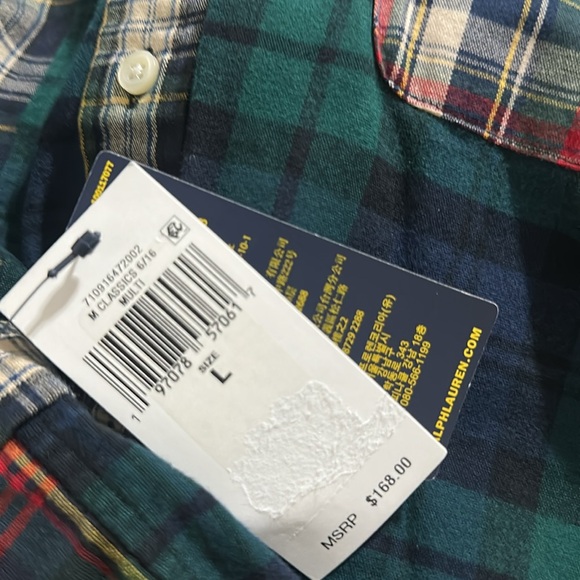 NWT POLO RALPH LAUREN
Men's Cotton Classic-Fit Plaid Oxford Fun Shirt - Picture 6 of 6